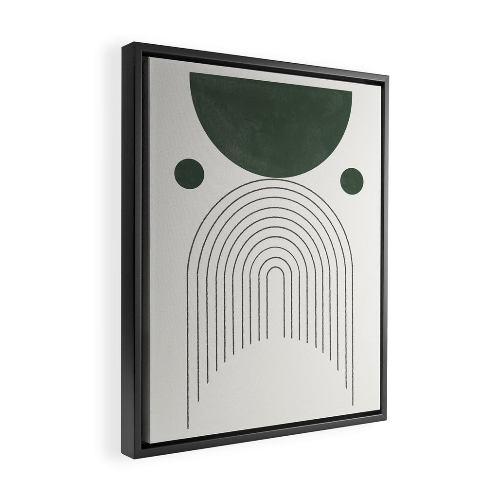 Mid Century Modern Green Framed Canvas Print Gallery Image 2