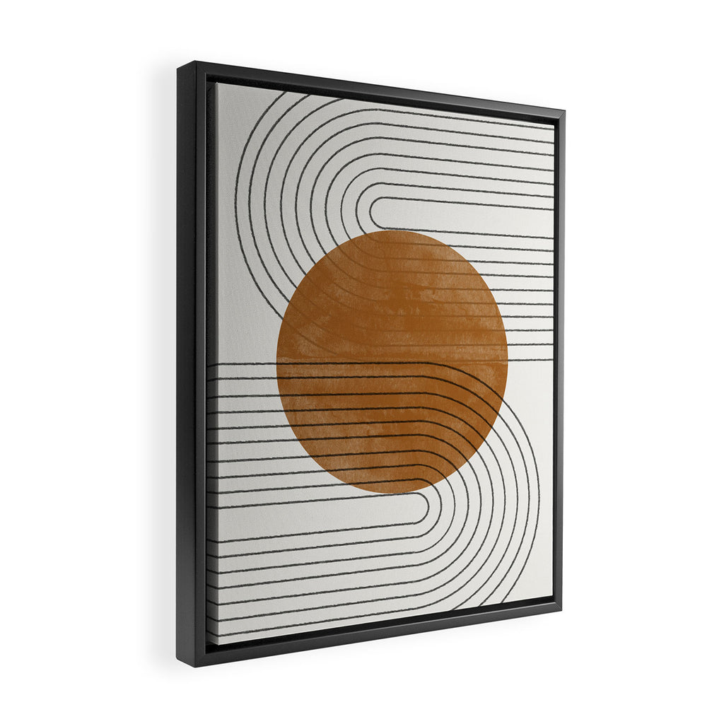 Mid Century Modern Minimalist Balance Framed Canvas Print Gallery Image 2