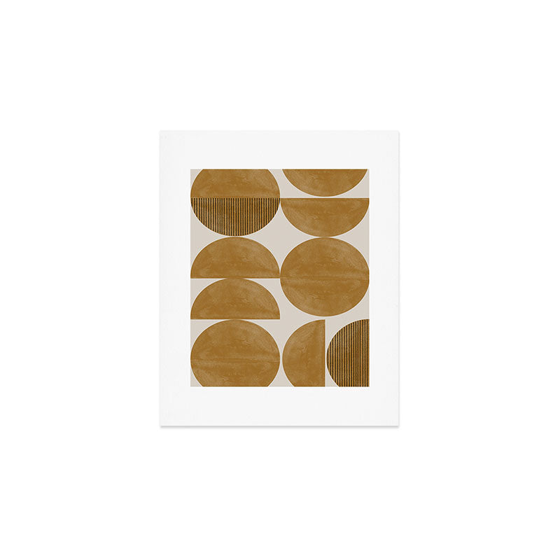 Mid Century Modern Mustard Graphic Art Print Gallery Image 1