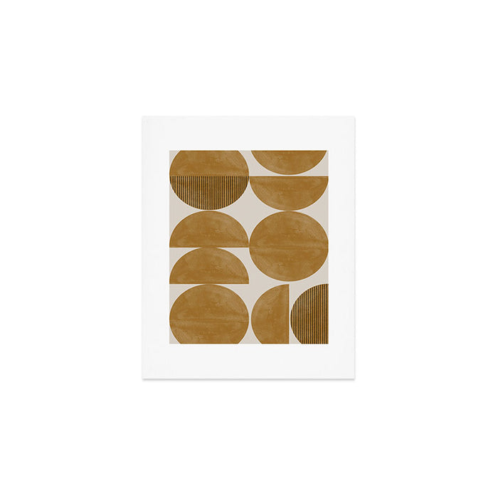 Mid Century Modern Mustard Graphic Art Print Gallery Image 1