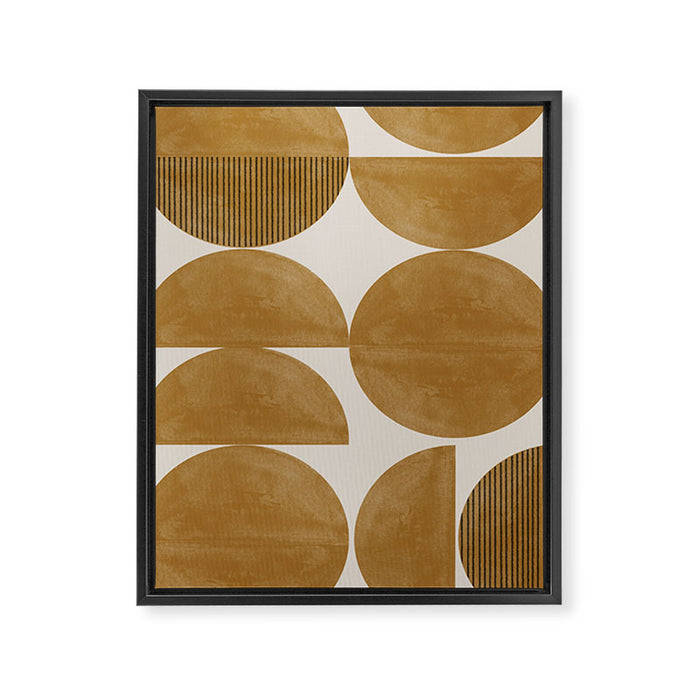 Mid Century Modern Mustard Graphic Framed Canvas Print Gallery Image 1