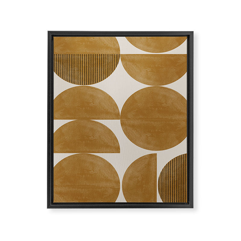 Mid Century Modern Mustard Graphic Framed Canvas Print Gallery Image 6