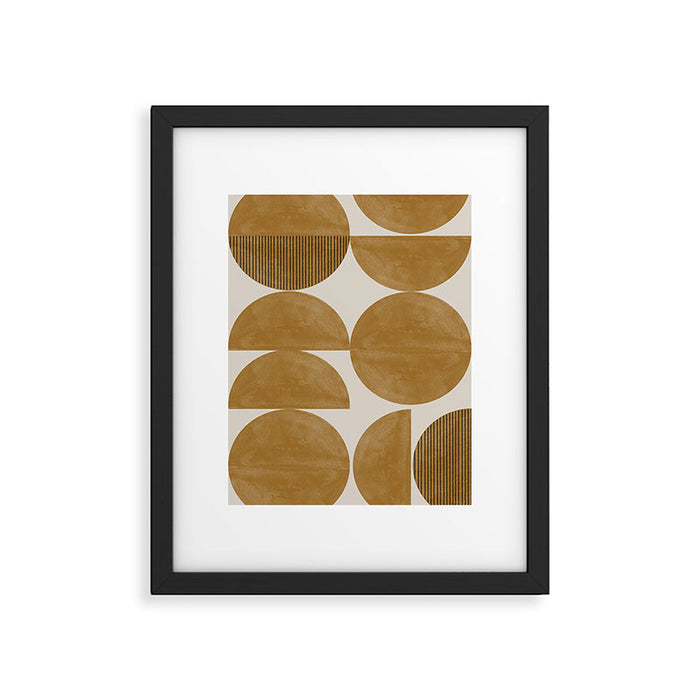 Mid Century Modern Mustard Graphic Framed Art Print Gallery Image 1