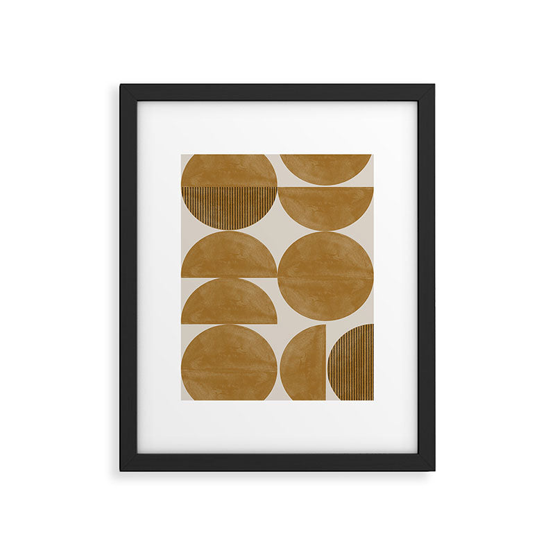 Mid Century Modern Mustard Graphic Framed Art Print Gallery Image 4