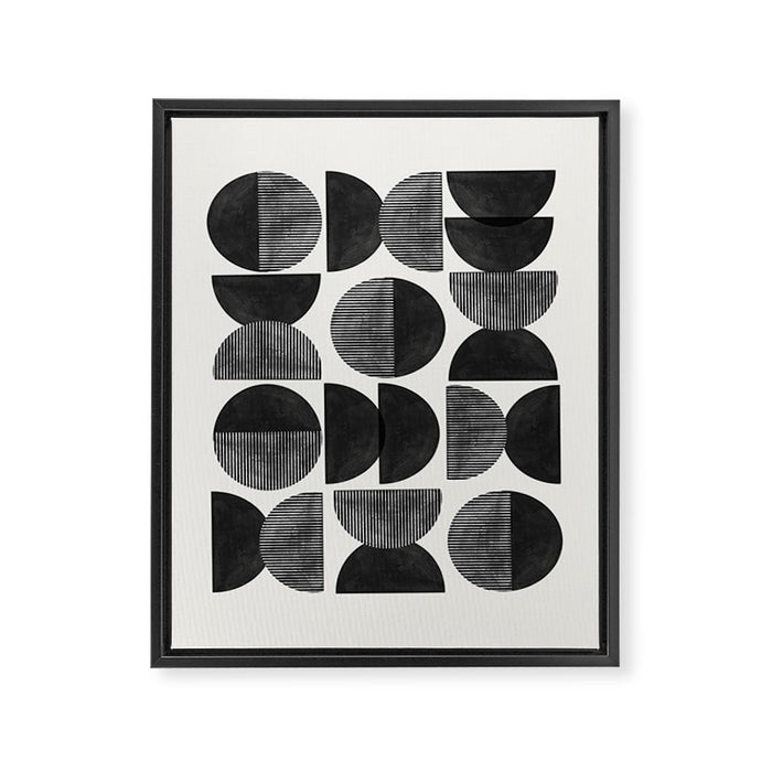 Mid Century, Retro Geometric Art Framed Canvas Print Gallery Image 1