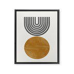 Mid Century Sun Rainbow Framed Canvas Print Gallery Image 6
