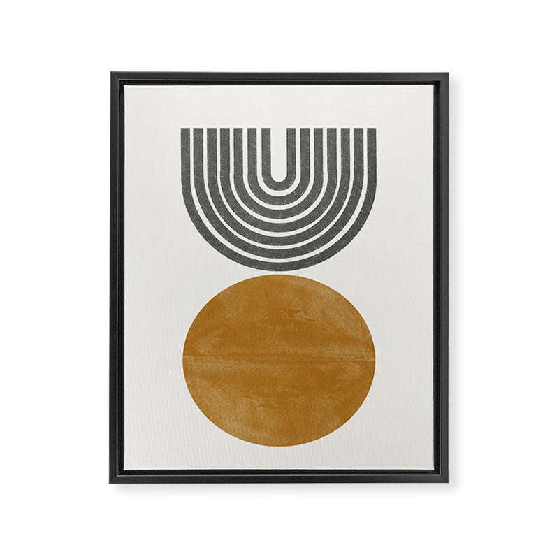 Mid Century Sun Rainbow Framed Canvas Print Gallery Image 6