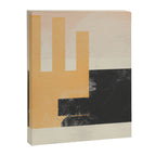 Minimal Abstract mixed-media piece in beige and black colors Canvas Print Gallery Image 8