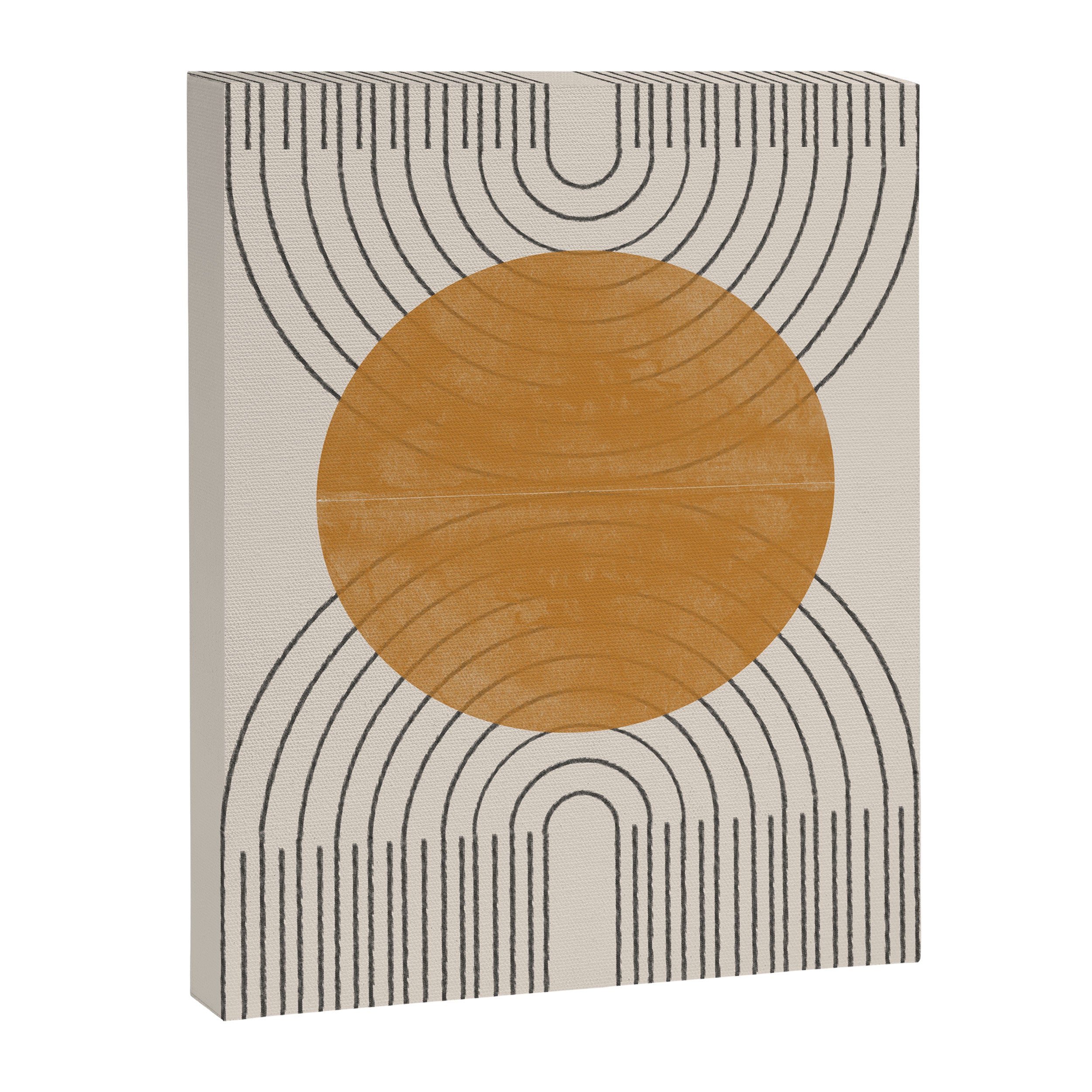 Minimal Line, Arch, Gold Sun Canvas Print Gallery Image 6