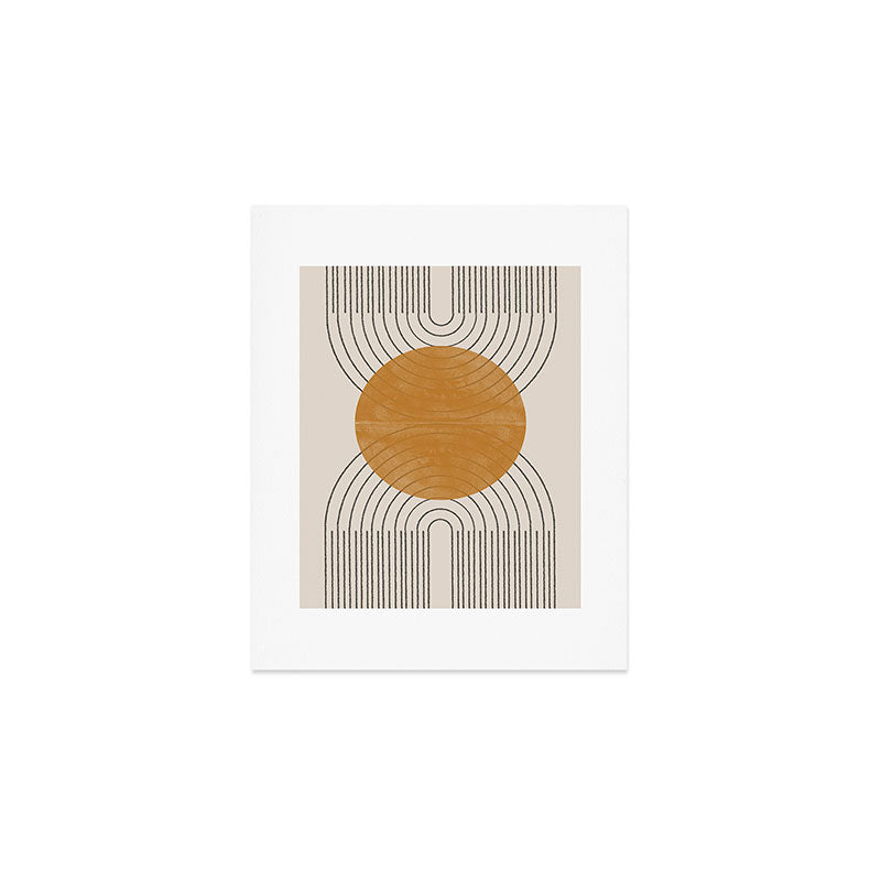 Minimal Line, Arch, Gold Sun Art Print Gallery Image 1
