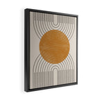 Minimal Line, Arch, Gold Sun Framed Canvas Print Gallery Image 2