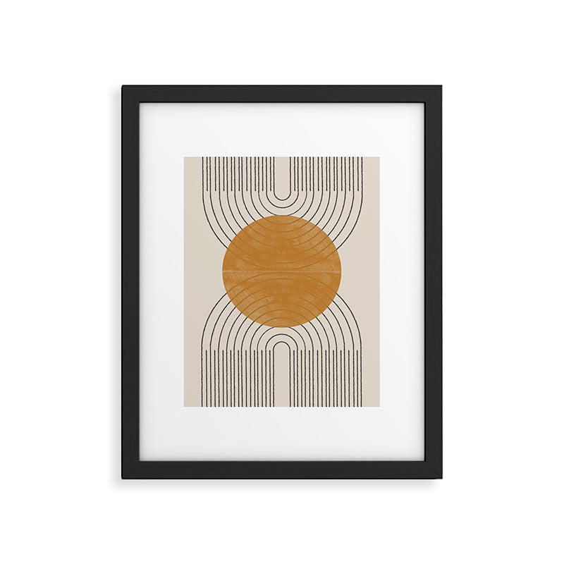 Minimal Line, Arch, Gold Sun Framed Art Print Gallery Image 5