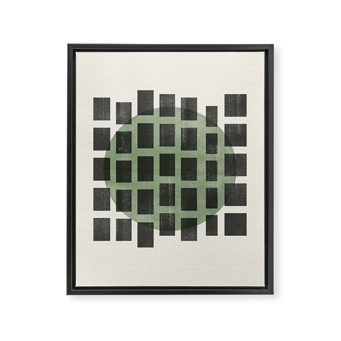 Minimalist Japandi Object Green No.04 Framed Canvas Print Gallery Image 1