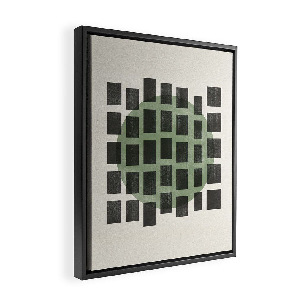 Minimalist Japandi Object Green No.04 Framed Canvas Print Gallery Image 2
