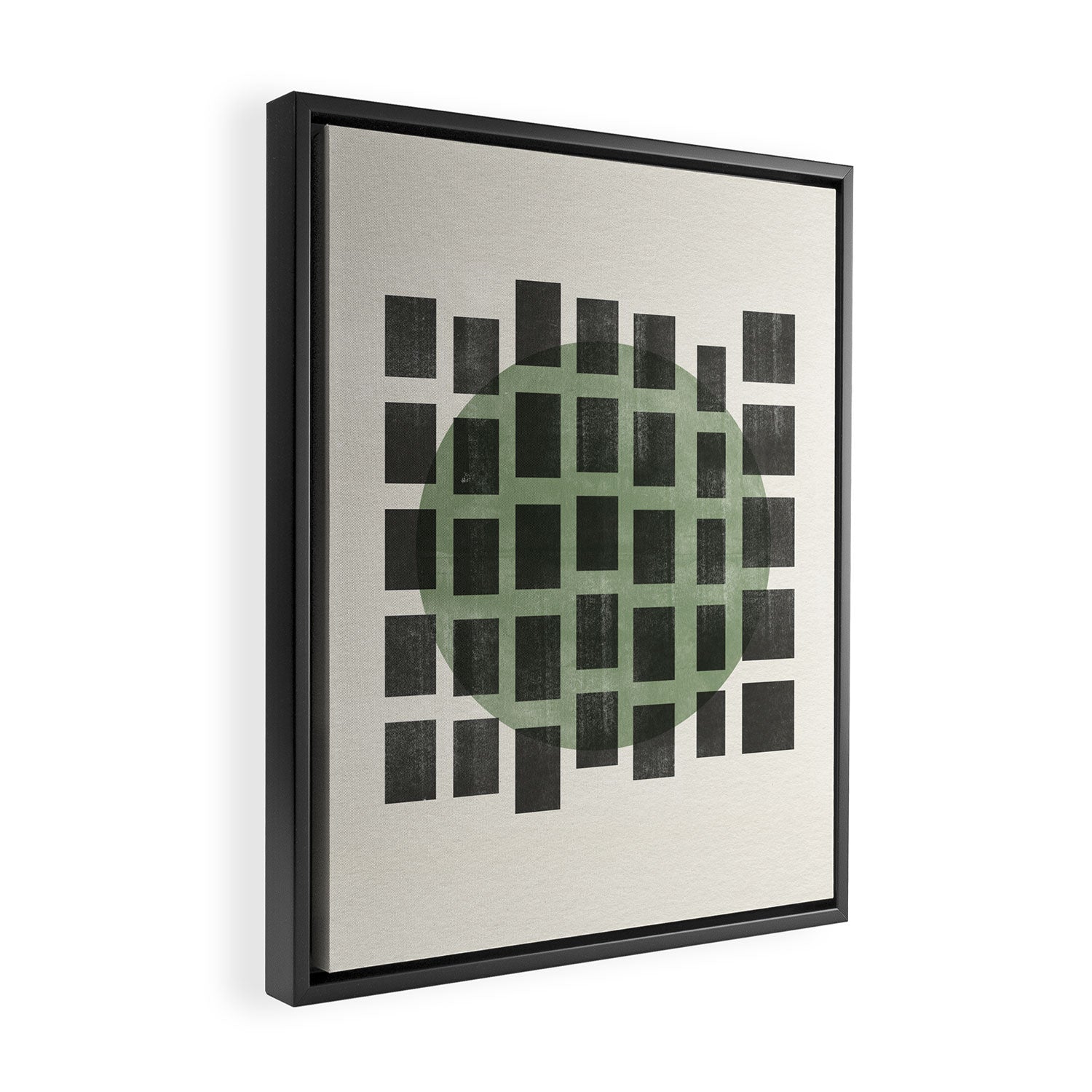 Minimalist Japandi Object Green No.04 Framed Canvas Print Gallery Image 2