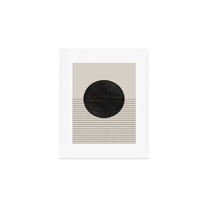 Minimalistic sun and Ocean Art Print Gallery Image 1