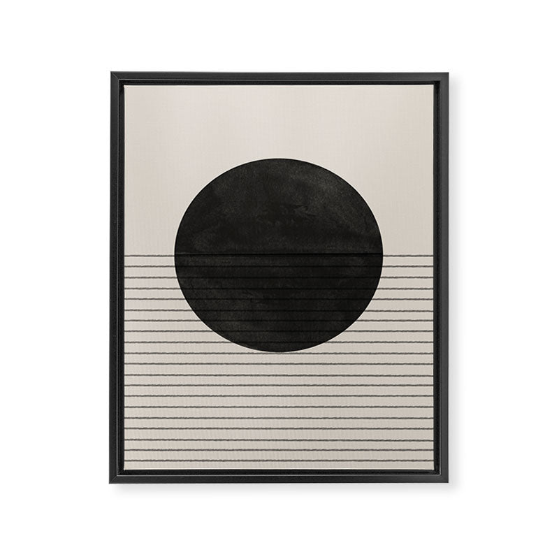 Minimalistic sun and Ocean Framed Canvas Print Gallery Image 6