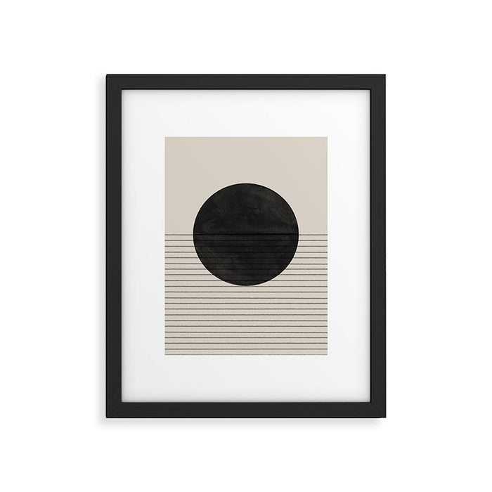 Minimalistic sun and Ocean Framed Art Print Gallery Image 1