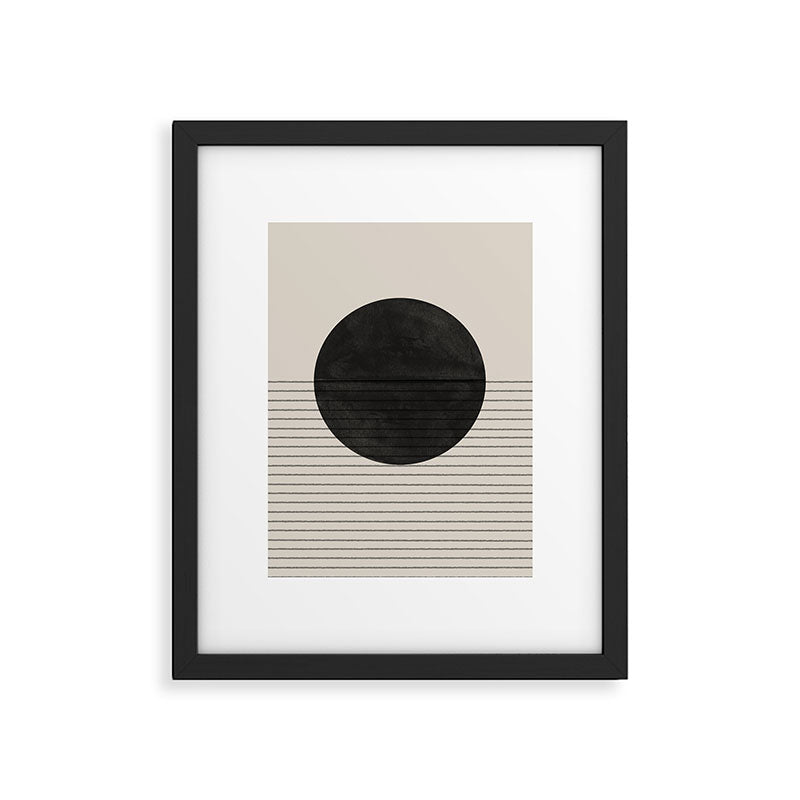 Minimalistic sun and Ocean Framed Art Print Gallery Image 5