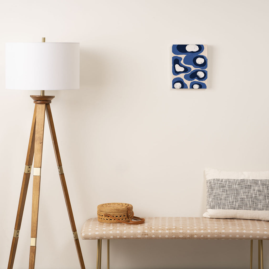 Modern Blue White Stains Canvas Print Gallery Image 2