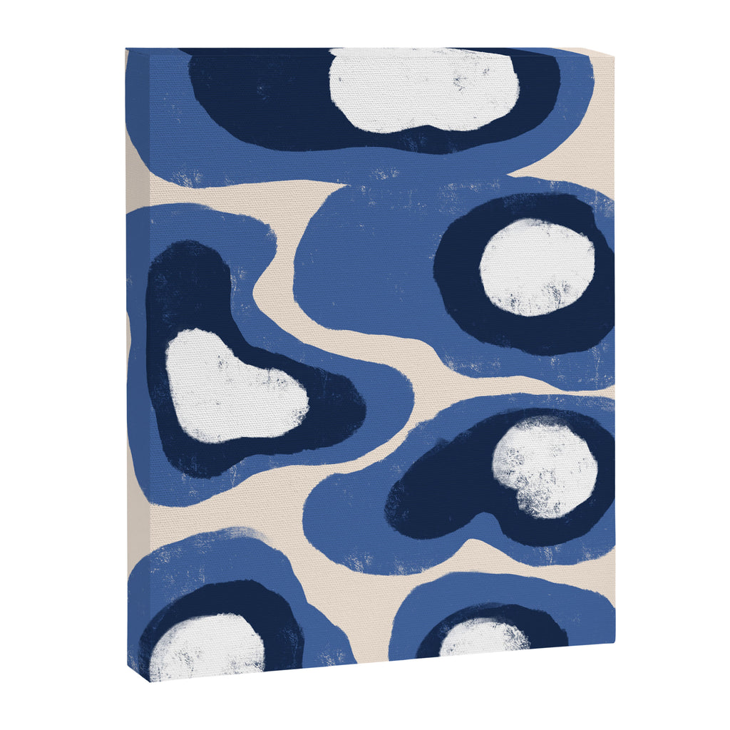 Modern Blue White Stains Canvas Print Gallery Image 6