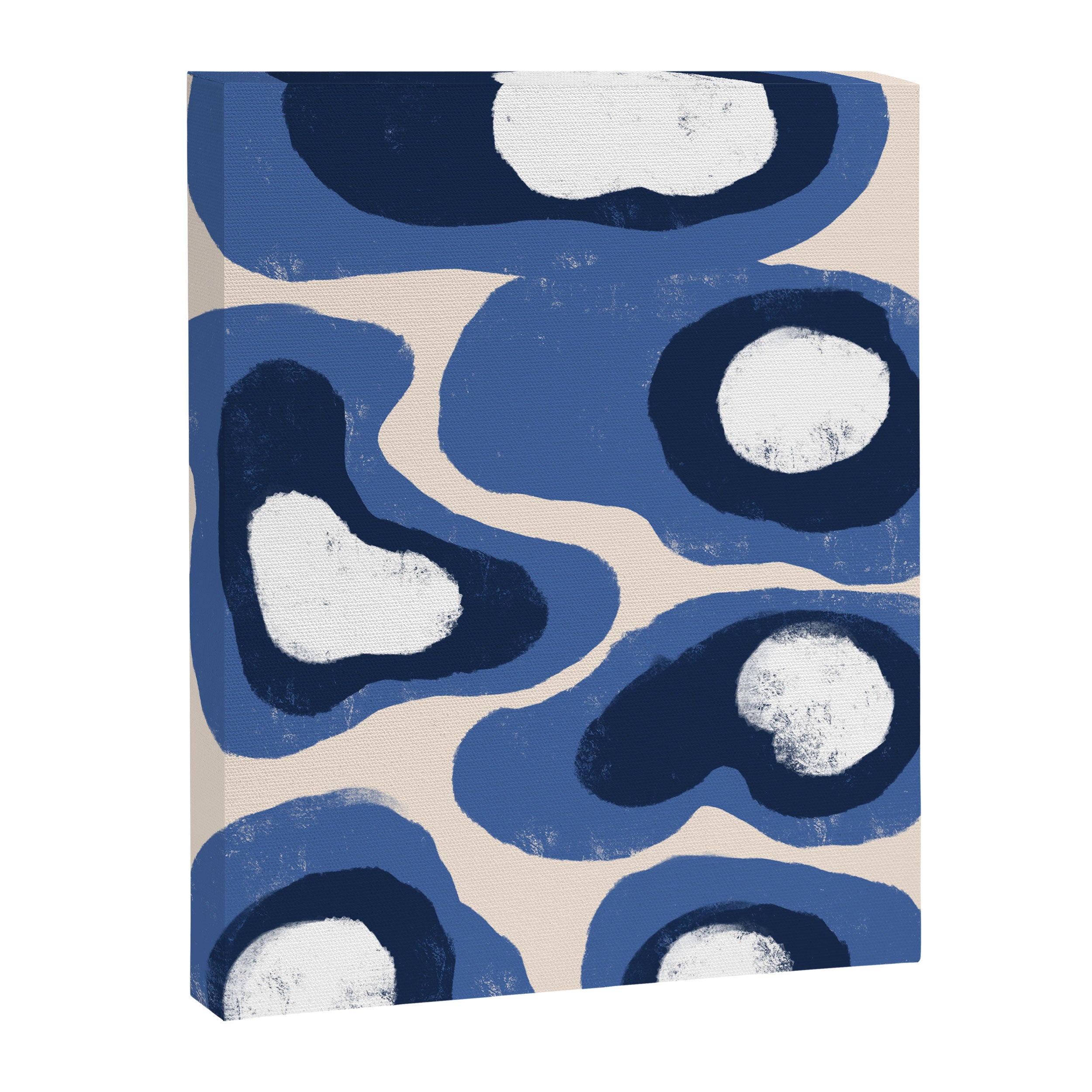 Modern Blue White Stains Canvas Print Gallery Image 6