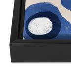 Modern Blue White Stains Framed Canvas Print Gallery Image 3