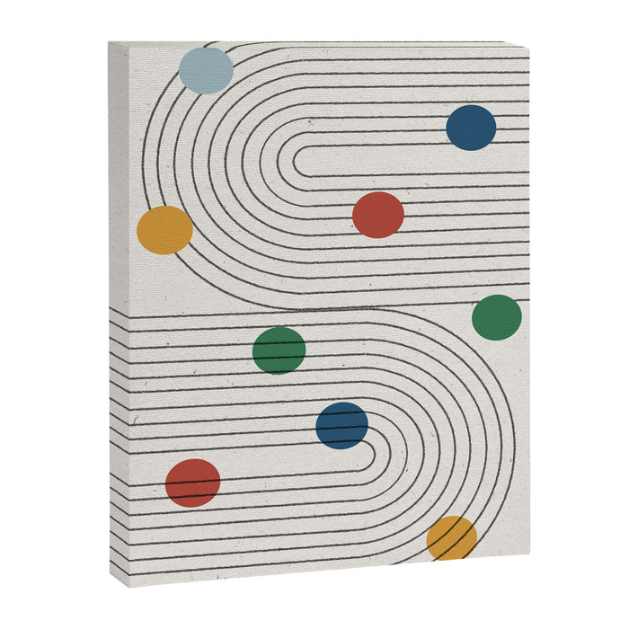 Modern Colorful Retro Dots Canvas Print Gallery Image 1