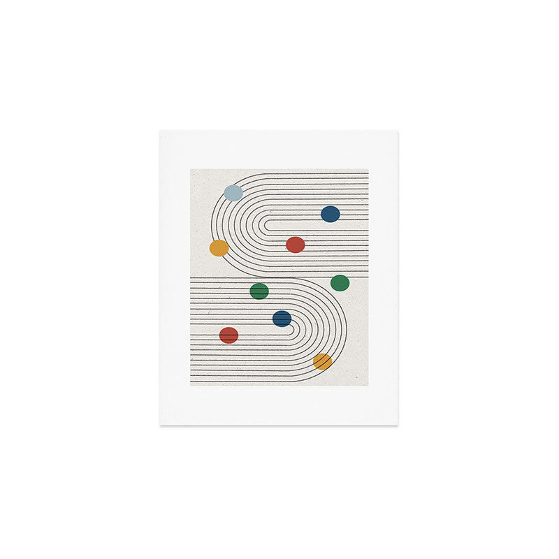 Modern Colorful Retro Dots Art Print Gallery Image 1