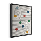 Modern Colorful Retro Dots Framed Canvas Print Gallery Image 2