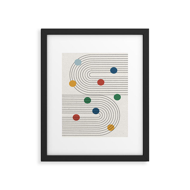 Modern Colorful Retro Dots Framed Art Print Gallery Image 5