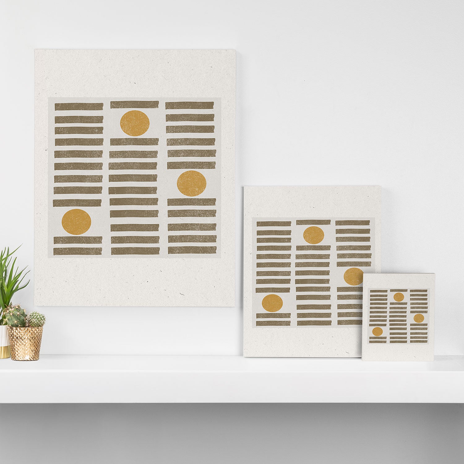 Modern Craft Design Retro Stripes and Circles Canvas Print Gallery Image 3