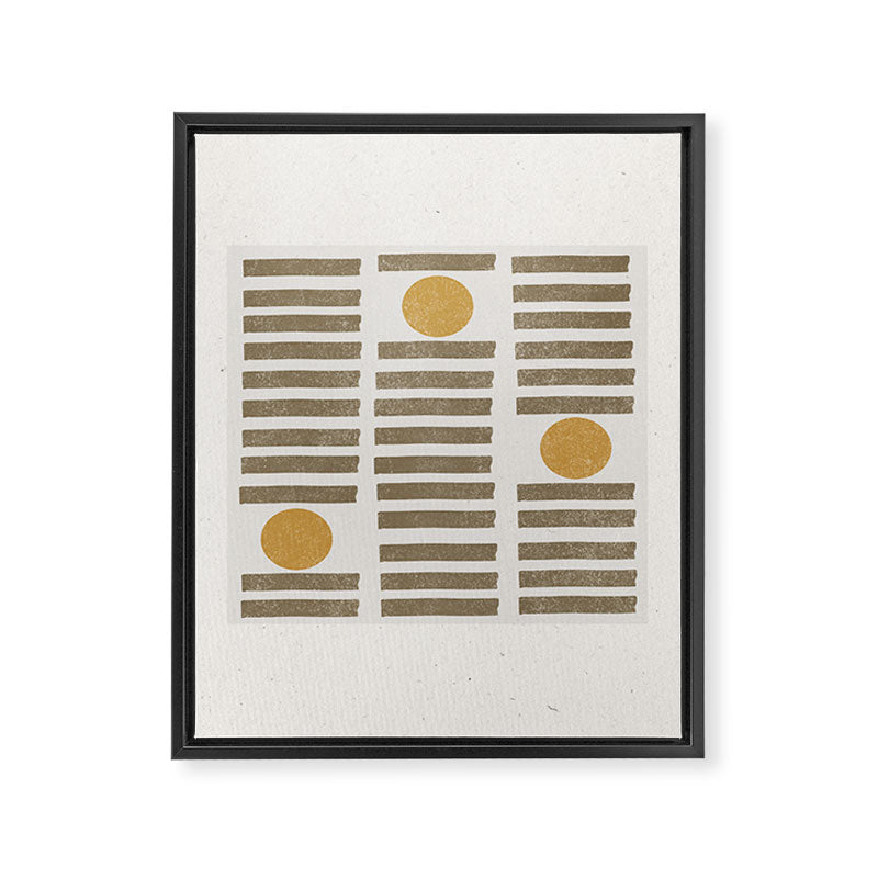 Modern Craft Design Retro Stripes and Circles Framed Canvas Print Gallery Image 8