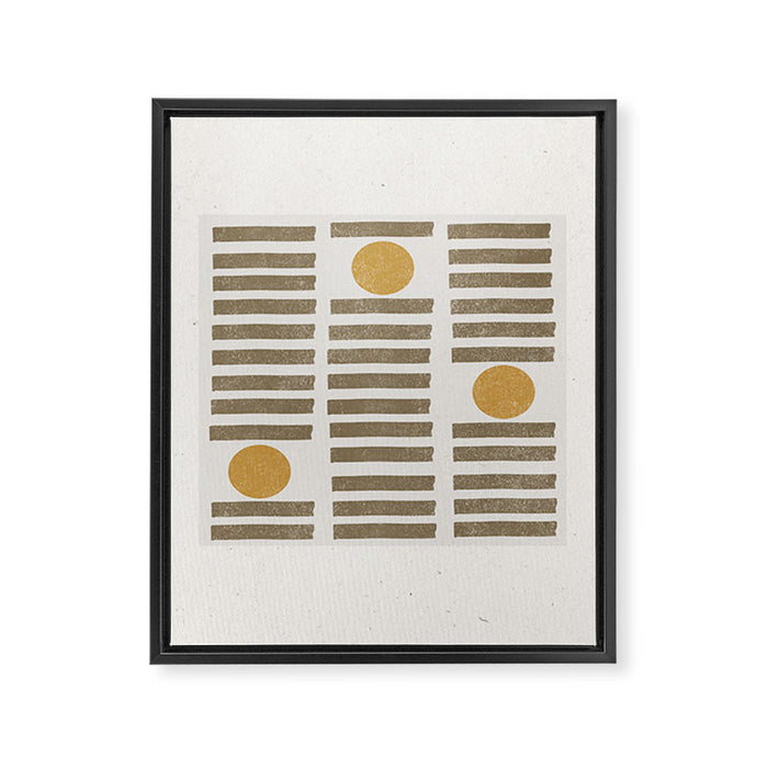 Modern Craft Design Retro Stripes and Circles Framed Canvas Print Gallery Image 1