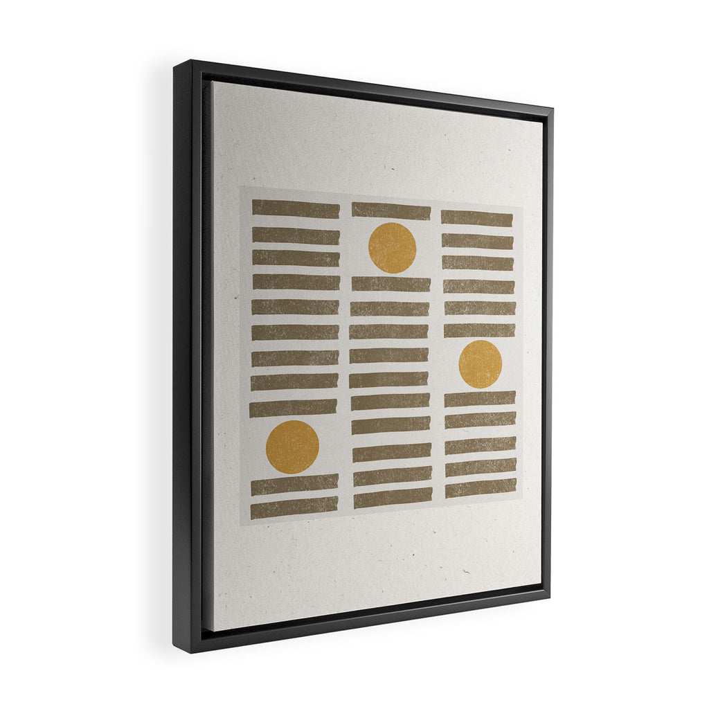 Modern Craft Design Retro Stripes and Circles Framed Canvas Print Gallery Image 2