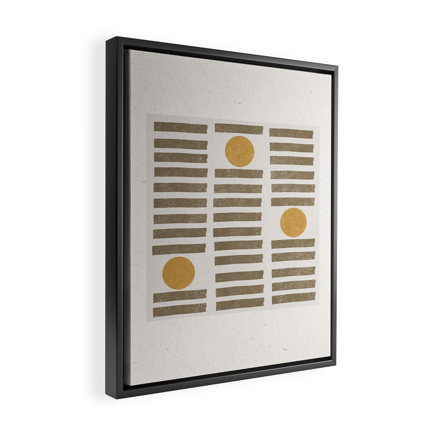Modern Craft Design Retro Stripes and Circles Framed Canvas Print Gallery Image 2