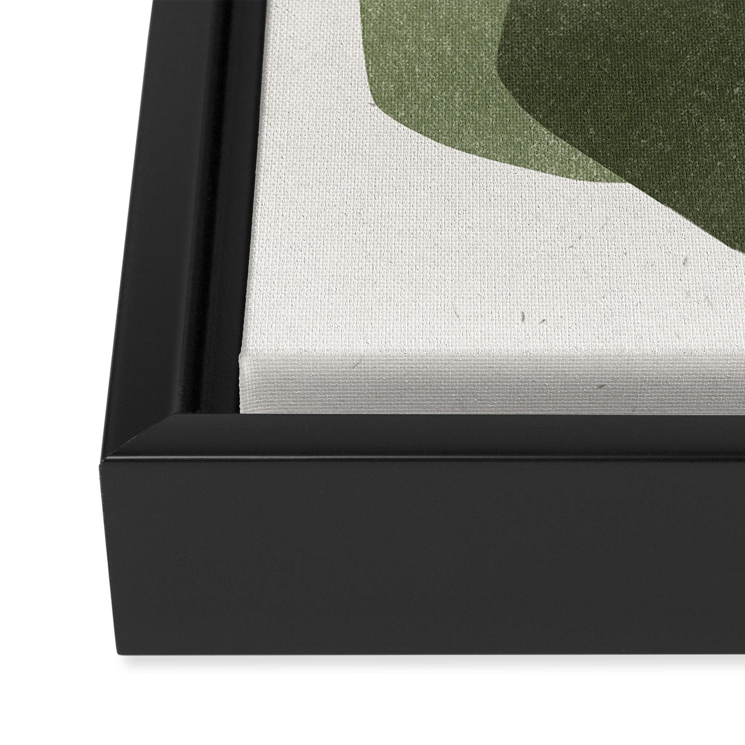 Modern Green Shapes Framed Canvas Print Gallery Image 3