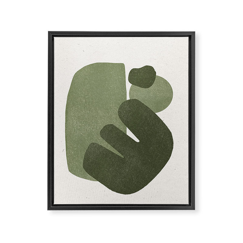 Modern Green Shapes Framed Canvas Print Gallery Image 6