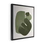 Modern Green Shapes Framed Canvas Print Gallery Image 2