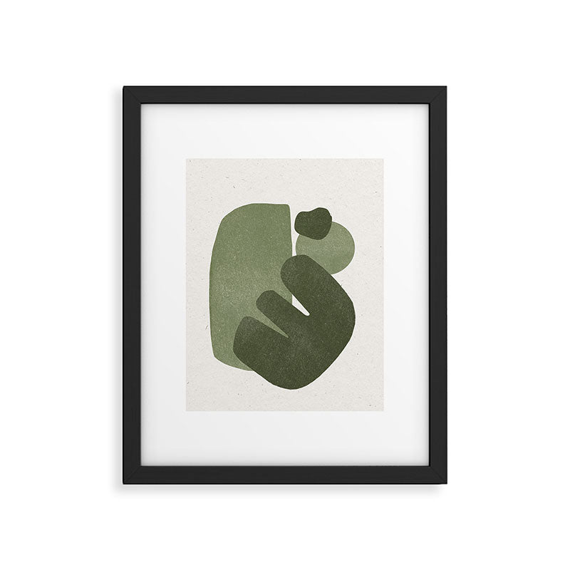 Modern Green Shapes Framed Art Print Gallery Image 5