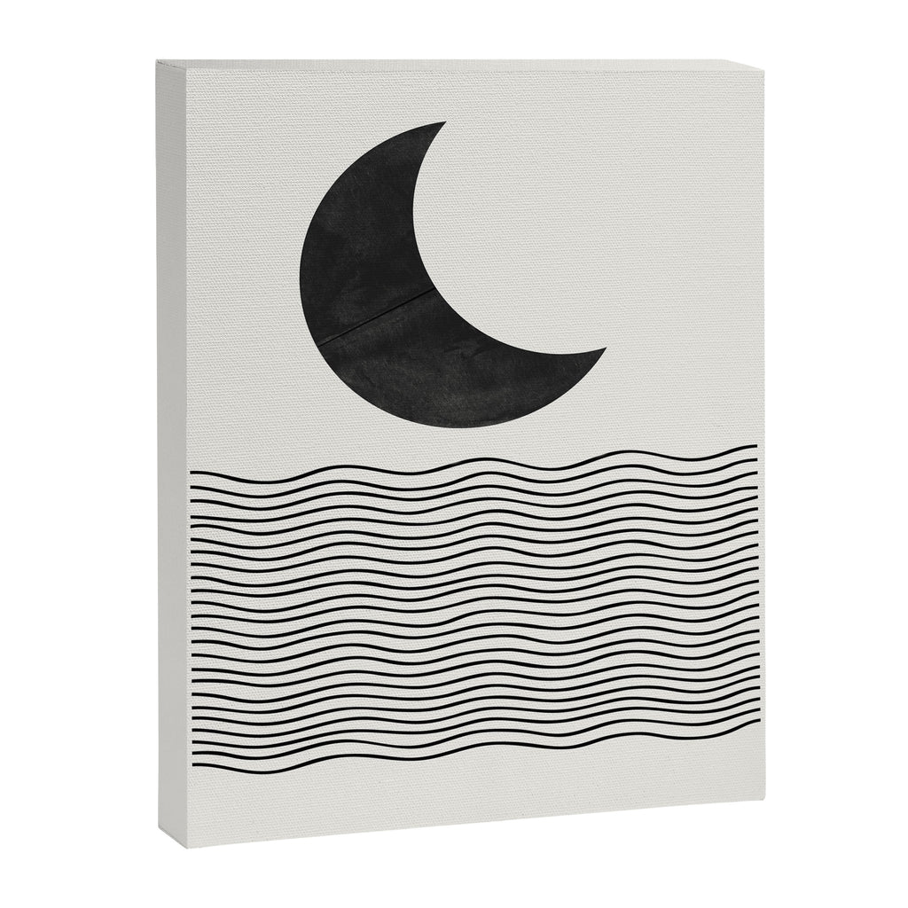 Modern Night, Moon by the Waves Canvas Print Gallery Image 6