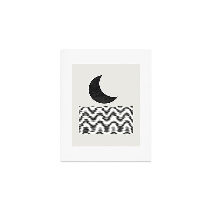 Modern Night, Moon by the Waves Art Print Gallery Image 1