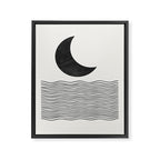 Modern Night, Moon by the Waves Framed Canvas Print Gallery Image 6