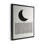 Modern Night, Moon by the Waves Framed Canvas Print Gallery Image 2