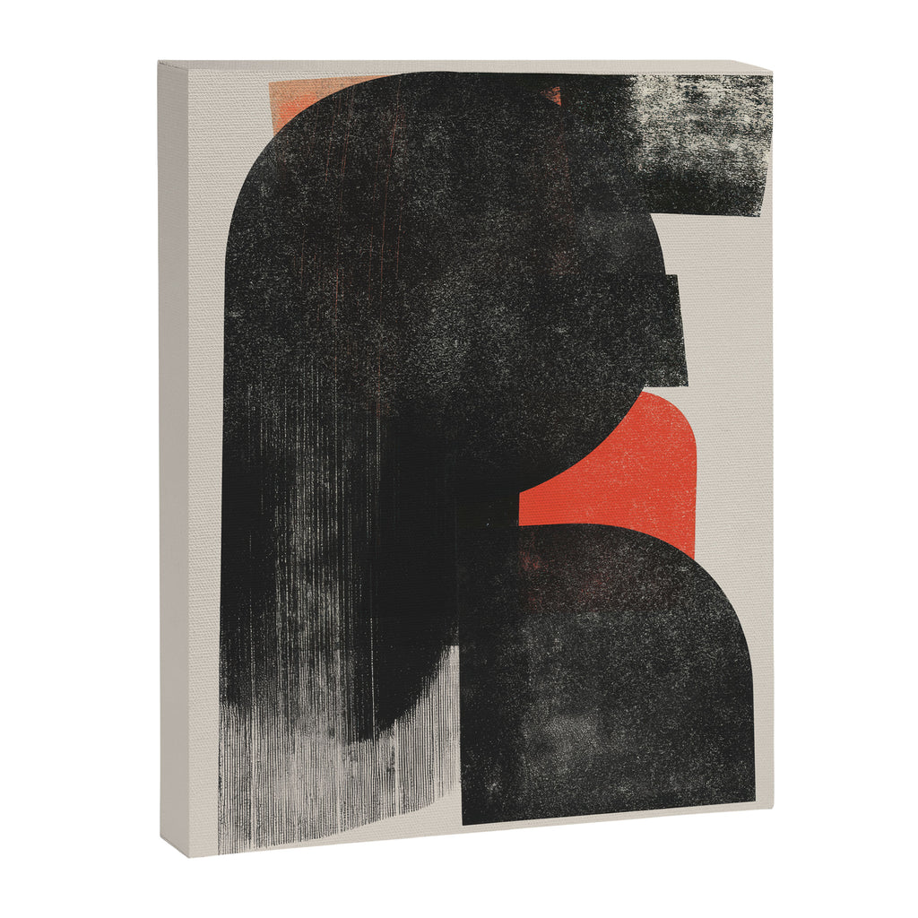 Modern Organic  Black And Red Forms Canvas Print Gallery Image 6
