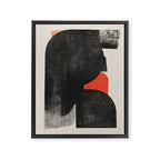Modern Organic  Black And Red Forms Framed Canvas Print Gallery Image 6