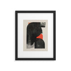 Modern Organic  Black And Red Forms Framed Art Print Gallery Image 5