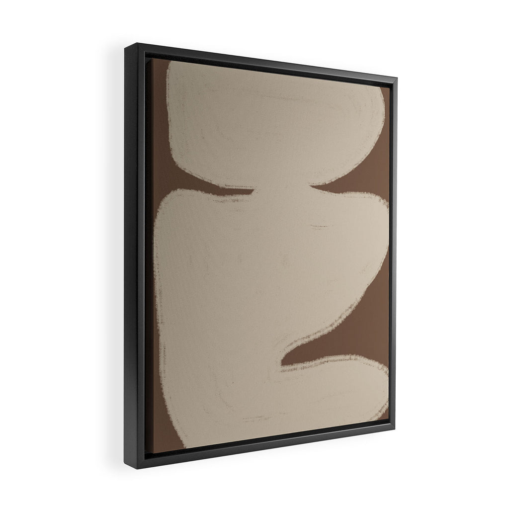 Modern Organic Neutral Shape  Framed Canvas Print Gallery Image 2
