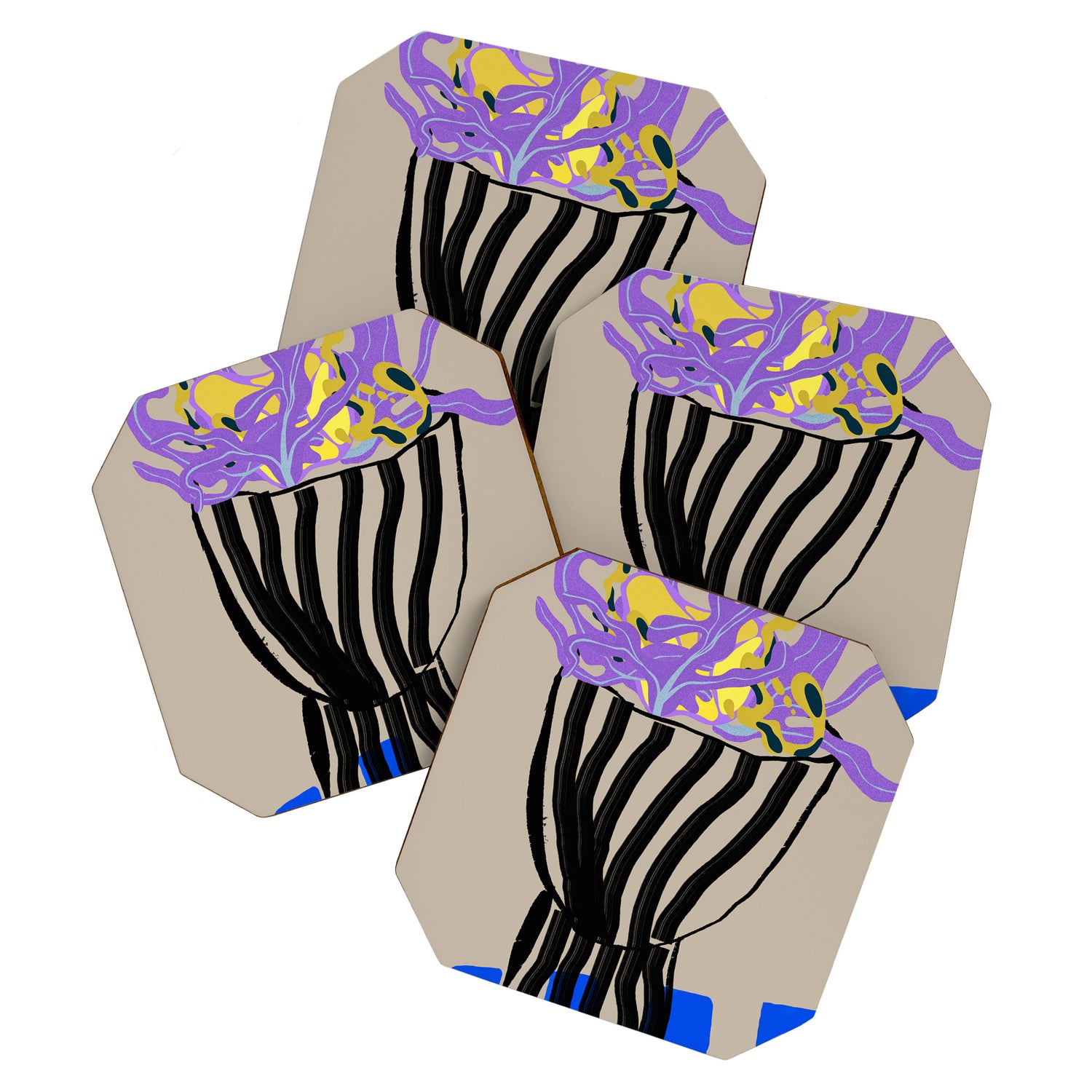 Modern Vase of Flowers Coaster Gallery Image 1
