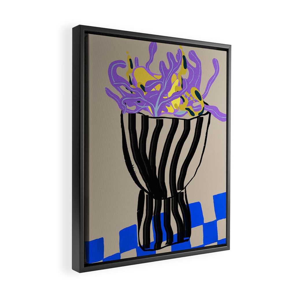 Modern Vase of Flowers Framed Canvas Print Gallery Image 2
